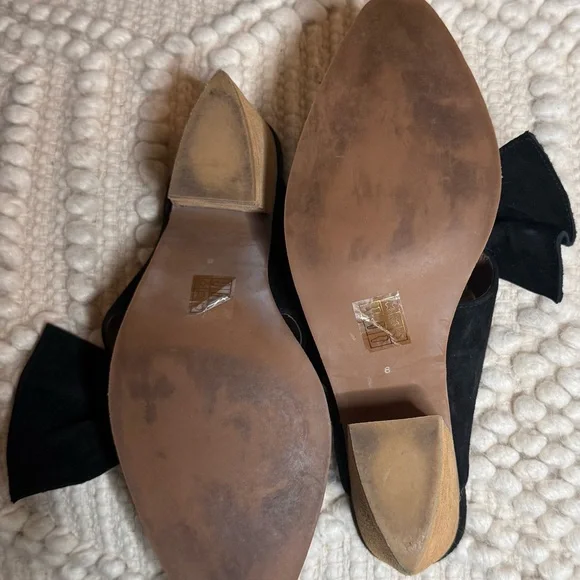 Jeffrey Campbell Black Suede Mules with Bow Detail - Picture 4 of 4